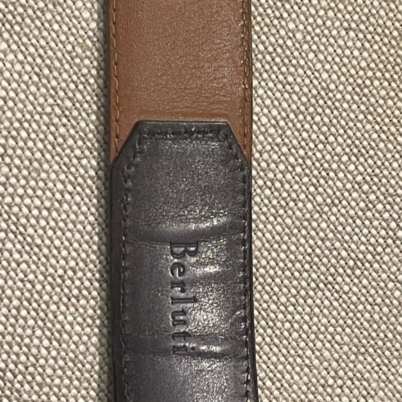 SOLD Berluti 95 / 38 Classic Belt in Blue Suede Excellent Condition - Picture 7 of 11